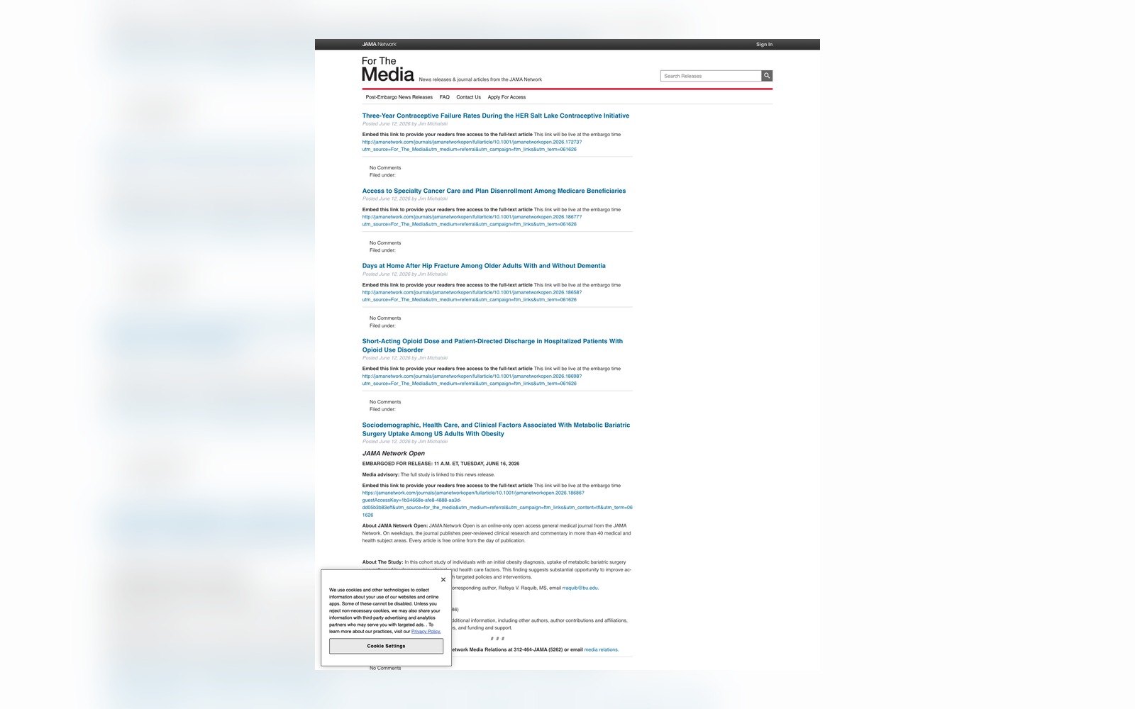 JAMA Network obesity surgery uptake media advisory capture
